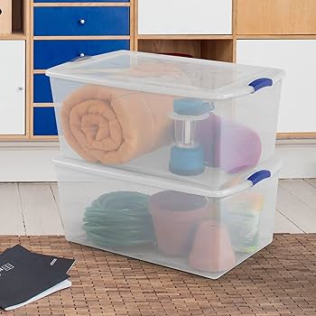 Amazon.com - REBESCO 4 Pack Latch Box Plastic 105 Qt, Clear